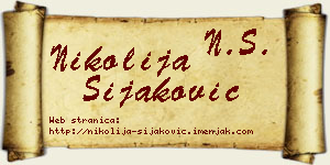 Nikolija Šijaković vizit kartica